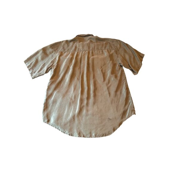 Vintage 80s Far Yifa Clothing Co. Ltd 100% Silk Button-Up Short Sleeve Pockets - Picture 5 of 5